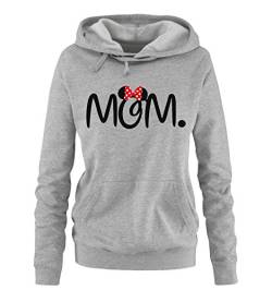 Comedy Shirts - MOM. Minnie - Damen Hoodie - Grau / Schwarz-Rot Gr. M von Comedy Shirts