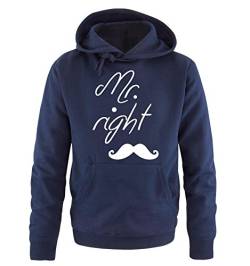 Comedy Shirts - MR. Right Herren Hoodie - Navy / Weiss Gr. XL von Comedy Shirts