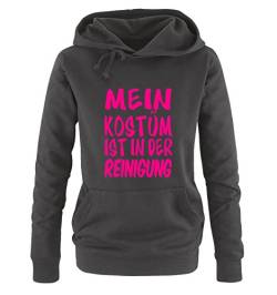 Comedy Shirts Mein KOSTÜM IST IN DER Reinigung - Damen Hoodie Schwarz/Pink Gr. M von Comedy Shirts