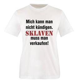 Comedy Shirts - Mich kann man nicht kündigen. Sklaven Herren T-Shirt - Weiss/Schwarz-Rot Gr. M von Comedy Shirts