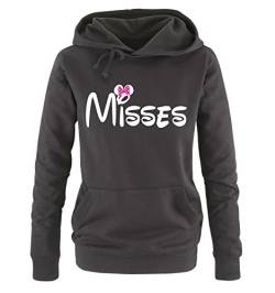 Comedy Shirts - Misses - Minnie - Damen Hoodie - Schwarz / Weiss-Pink Gr. XL von Comedy Shirts