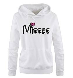 Comedy Shirts - Misses - Minnie - Damen Hoodie - Weiss / Schwarz-Pink Gr. L von Comedy Shirts