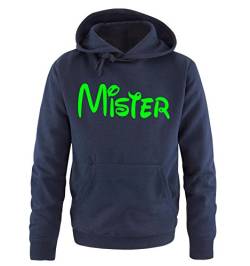 Comedy Shirts - Mister - Comic - Herren Hoodie - Navy / Neongrün Gr. XXL von Comedy Shirts