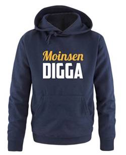 Comedy Shirts Moinsen Digga - Herren Hoodie - Navy/Weiss-Gelb Gr. S von Comedy Shirts