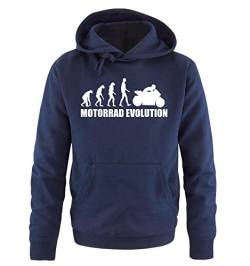 Comedy Shirts Motorrad Evolution - Herren Hoodie - Navy/Weiss Gr. XL von Comedy Shirts