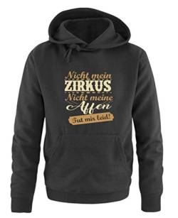 Comedy Shirts Nicht Mein Zirkus, Nicht Meine Affen. TUT Mir leid! - Herren Hoodie - Schwarz/Hellbraun-Beige Gr. M von Comedy Shirts