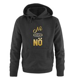 Comedy Shirts Nö einfach nö - Herren Hoodie - Schwarz/Gold-Weiss Gr. 4XL von Comedy Shirts