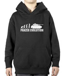 Comedy Shirts - Panzer Evolution - Jungen Hoodie - Schwarz/Silber Gr. 152/164 von Comedy Shirts