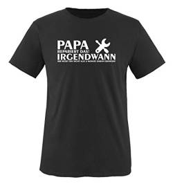 Comedy Shirts - Papa REPARIERT DAS! IRGENDWANN. - Herren T-Shirt - Schwarz/Weiss Gr. XL von Comedy Shirts