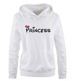 Comedy Shirts - Princess - Minnie - Damen Hoodie - Weiss / Schwarz-Pink Gr. XL von Comedy Shirts