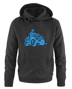 Comedy Shirts Quad ATV - Herren Hoodie - Schwarz/Blau Gr. 3XL von Comedy Shirts