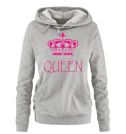 Comedy Shirts - Queen - Damen Hoodie - Grau / Pink Gr. L von Comedy Shirts