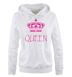 Comedy Shirts - Queen - Damen Hoodie - Weiss / Pink Gr. XL von Comedy Shirts