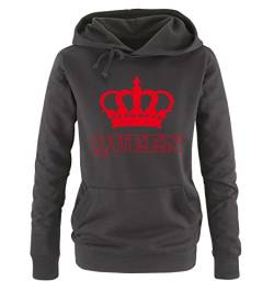 Comedy Shirts - Queen - Krone II - Damen Hoodie - Schwarz / Rot Gr. M von Comedy Shirts