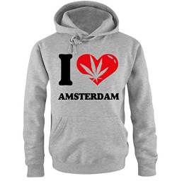 Comedy Shirts R1 - I Love Amsterdam - Herren Hoodie in Grau Gr. XL von Comedy Shirts