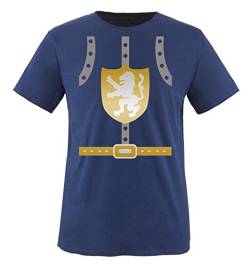 Comedy Shirts - Ritter KOSTÜM II - Kinder T-Shirt - Navy/Silber-Gold Gr. 110-116 von Comedy Shirts