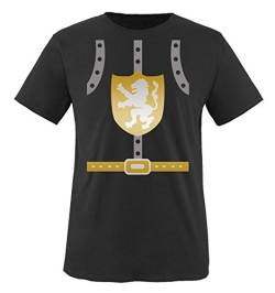 Comedy Shirts - Ritter KOSTÜM II - Kinder T-Shirt - Schwarz/Silber-Gold Gr. 134-146 von Comedy Shirts