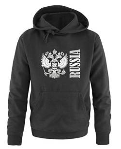 Comedy Shirts Russia mit Wappen - Herren Hoodie - Schwarz/Silber Gr. XL von Comedy Shirts