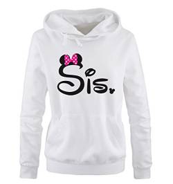 Comedy Shirts - SIS. - Minnie - Damen Hoodie - Weiss / Schwarz-Pink Gr. L von Comedy Shirts