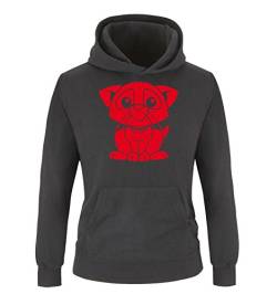 Comedy Shirts - SÜßE Katze - Kinder Hoodie - Schwarz/Rot Gr. 110/116 von Comedy Shirts