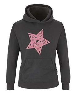 Comedy Shirts - Stern - Mädchen Hoodie - Schwarz/Rosa Gr. 152/164 von Comedy Shirts