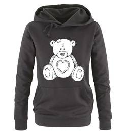 Comedy Shirts TEDDYBÄR - Damen Hoodie - Schwarz/Weiss Gr. L von Comedy Shirts