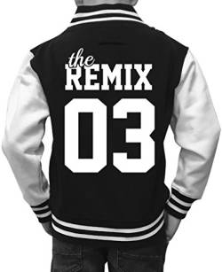 Comedy Shirts The Remix - Wunschzahl - Jungen College Jacke - Schwarz/Weiss Gr. 134/146 von Comedy Shirts