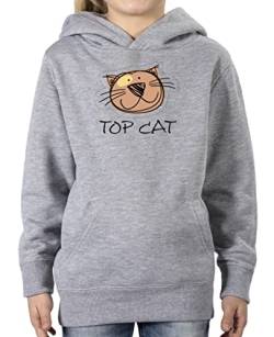 Comedy Shirts - Top Cat - Mädchen Hoodie - Grau Gr. 152 von Comedy Shirts