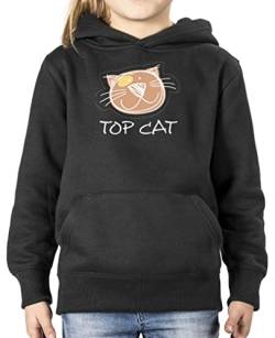 Comedy Shirts - Top Cat - Mädchen Hoodie - Schwarz Gr. 164 von Comedy Shirts