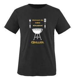 Comedy Shirts - Vertraue nie einem schlanken Griller - Herren T-Shirt - Schwarz/Gold-Weiss Gr. 5XL von Comedy Shirts