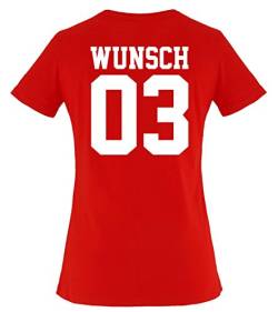 Comedy Shirts - Wunsch - Damen T-Shirt - Rot/Weiss Gr. XS von Comedy Shirts