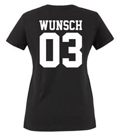 Comedy Shirts - Wunsch - Damen T-Shirt - Schwarz/Weiss Gr. XXL von Comedy Shirts