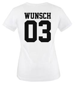 Comedy Shirts - Wunsch - Damen T-Shirt - Weiss/Schwarz Gr. XS von Comedy Shirts