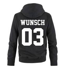 Comedy Shirts - Wunsch - Herren Hoodie - Schwarz/Weiss - Gr. 4XL von Comedy Shirts