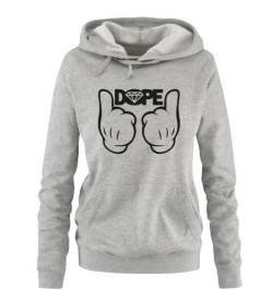 DOPE Comic - DOPE Diamond - Einfarbig - Damen Hoodie - Grau/Schwarz Gr. M von Comedy Shirts