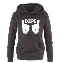 DOPE Comic - DOPE Diamond - Einfarbig - Damen Hoodie - Schwarz/Weiss Gr. L von Comedy Shirts