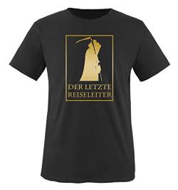 Der letzte REISELEITER - Herren T-Shirt - Schwarz/Gold Gr. L von Comedy Shirts