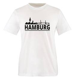Hamburg - Skyline - Herren T-Shirt - Weiss/Schwarz Gr. L von Comedy Shirts