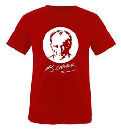 K. Atatürk - IV - Kinder T-Shirt - Rot/Weiss Gr. 134-146 von Comedy Shirts