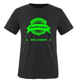 Pechvogel - des Jahres - Herren T-Shirt - Schwarz/Neongrün Gr. 4XL von Comedy Shirts