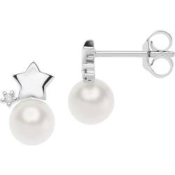 Comete Damen-Ohrringe Perlen der Liebe aus Gold – Diamant, Perlen, Diamant von Comete