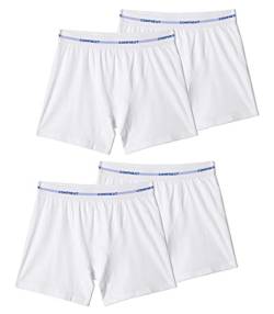 Comfneat Damen 4er Pack Boxershorts Baumwolle Spandex Unterhosen Stretchy Unterwäsche (Weiß 4-Pack, M) von Comfneat