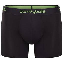 Comfyballs Herren Performance Boxershorts, lang, Anthrazit/Vipergrün, grau, XL von Comfyballs