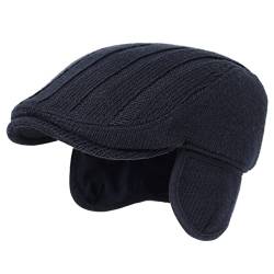 Comhats Herren Winterkappe mit Ohrenschutz Warme Schirmmütze, Duckbill Schildmütze mit Fleece Ohrenklappen Perfekte Wintermütze für Herren M Navy. von Comhats