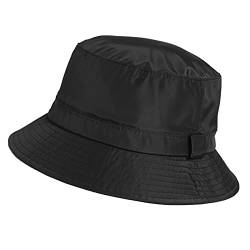 Comhats Regenhut Unisex für Damen Herren Wasserdichter Bucket hat Faltbar Eimerhut Strand Surfen Angeln UPF50 Breite Krempe Sonnenhut Schwarz XL von Comhats