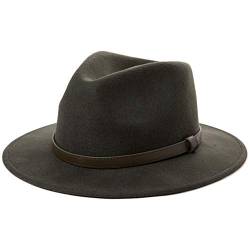 Comhats Unisex Filzhut Fedora für Herren und Damen-Winter Wolle Trilby Hat mit Krempe-Männer Panama Mafia Hut, Trilby Filz Hut Armeegrün L 59-60. von Comhats