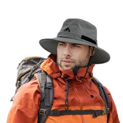 Comhats Wasserdichter Bucket Hat für kleine Köpfe, Outdoor-Hut zum Wandern, Golfen, Safari, Angeln, Wandern - Regenhüte - UPF 50+ Sonnenhut verstellbar, faltbar, Winddicht XL Grau von Comhats