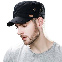 SIGGI Herren Military Army Cap Sonnen Wandern Sport Baseballcap,68033_Schwarz,58-60cm (Etikett M) von Comhats