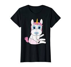 Süßes Einhorn Baby mit Rosa Haar T-Shirt von Comicstil für Kinder und Erwachsene & Geschenk