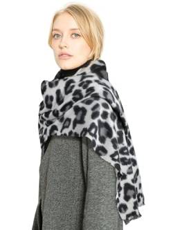 Comilaka Damen Schal Leoparden Winter Schultertuch Deckenschal Oversized Warm Wrap 200 * 70cm von Comilaka